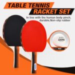 LUOXG Ping Pong Paddles, Ping Pong Paddles Set of 2, Includes Paddles and Balls, Table Tennis Rackets Set Suitable for Indoor and Outdoor Games, Family Games