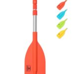 OCEANBROAD Telescoping Emergency Paddle 21”-42”?Assembling Required? Collapsible Paddles Aluminium Shaft for Kayaking Boating Canoeing River Tubing, Orange, 2 Paddles