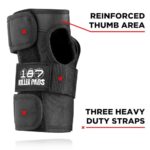187 Killer Pads Wrist Guards – Ideal for Skateboarding, in-Line Skating/Rollerblading and Roller Derby (Black, Medium)