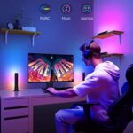 Govee Smart LED Light Bars, Work with Alexa and Google Assistant, RGBICWW WiFi TV Backlights with Scene and Music Modes for Gaming, PC, Living Room Decoration, Black