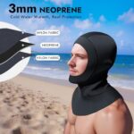 Dizokizo Diving Scuba Hood 3mm Thermal Neoprene Wetsuit Hood for Men Women Wetsuit Hat Cap for Kayaking Snorkeling Sailing Water Sports with Flow Vent (L)