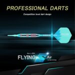 Himmbods Soft Tip Darts Set 3 Aluminum Shaft Professional Darts Plastic Tip Sets 2BA Replacement Tips + Extra 3 Dart Flights 3 Replace Plastic Shafts for Electronic Dart Board (Green-Blue)