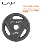 CAP Barbell 25 LB Cast Iron Olympic 2-Inch Grip Weight Plate – Single | Black