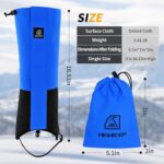 HIGH EXPERIENCE Leg Gaiters 100% Waterproof Adjustable Shoe Snow Boot Guard Gators for Hiking Shoe Cover Hunting Snowshoeing Climbing Walking for Women Men (Blue)