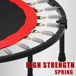 Kanchimi 40″ Folding Mini Fitness Indoor Exercise Workout Rebounder Trampoline with Handle, Max Load 330lbs(Black)