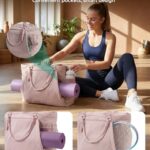BAGSMART Yoga Tote Bag for Women with Knotted Handle, Lightweight Pilates Bag with Yoga Mat Holder, Gym Bag for Work Travel