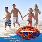 Jasonwell Pool Beach Water Football – 2Pack Strong Grip Waterproof Football for All-Weather Play Pool Toys Beach Games Outdoor Sports Toy Christmas Birthday Gifts for Kids Boys Teens Adults (ORN&BU)
