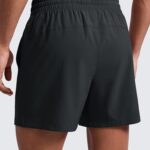 CRZ YOGA Men’s Linerless Workout Shorts 5” – Lightweight Quick Dry for Running Sports Athletic Gym with Pockets Black Large