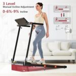 Hccsport Treadmill with Home, Foldable Treadmill with Incline, Removable Desk Workstation 3.0 HP 3 in 1 Compact Folding Small Walking Treadmills 300 Lbs Capacity for Home Office