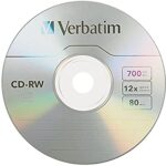 Verbatim CD-RW 700MB 2X-12X Rewritable Media Disc – 25 Pack Spindle