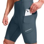 Men’s Bike Shorts 3D Padded Cycling Road Biking Underwear Mountain Riding Biker Bicycle UPF 50+ Cycle Shorts Zipper Pockets(Blue Grey,M)