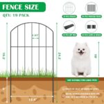 VANCASTLE Decorative Garden Fence Outdoor, 19 Panels Rustproof Metal Landscape Barrier Fence, Total 20ft (L) x 24in (H), Black Ornamental Fence for Yard, Patio, Lawn, Garden Bed, Easy to Install
