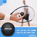 WinnerWhy 12 Pcs Squash Ball Professional Squash Ball High Reliability Practical to Use Excellent Performance Rubber for Training Practice and Competition(Black,Single Blue Dot)