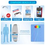 HQ Symphony Beach III 1.8 Stunt Kite, Aqua, Dual Line Foil Sport Kite