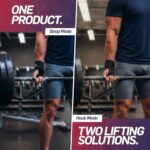 Dr. Arthritis Doctor Developed 3-in-1 Lifting Straps, Hooks & Wrist Wraps – Switch Between Modes in Seconds – Heavy Duty Grips for Bodybuilding, Powerlifting, Deadlifts, Pull-Ups & Rows (Pair, Black)