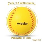 Avesfer Practice Foam Softballs 11 inch with Mesh Bag Soft Oversize Foam Baseballs Safely Training Batting Hitting Ball and Fielding Indoor Outdoor for Kids Teenager Players Pack 6