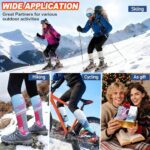 Sandsuced Merino Wool Ski Socks for Mens Womens Winter Thermal Warm Thick Knee High Snowboarding Skiing Socks for Cold Weather 3 Pairs Gifts Stocking Stuffers(Red/Blue/Purple,M)