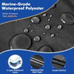YimSting 1200D Waterproof Boat Cover – Fits 16′ to 18.5′ ft Bass, V-Hull, Tri-Hull, Fish & Ski, Runabout Bowrider Boats – Heavy Duty Canvas Black