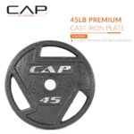 CAP Barbell 45 LB Cast Iron Olympic 2-Inch Grip Weight Plate – Single | Black