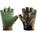 SUJAYU Fingerless Gloves, Fishing Gloves Paddling Gloves Sailing Gloves Rowing Gloves Kayak Gloves Water Gloves Sports Gloves, Fishing Gloves Men & Women (Green, S), Small