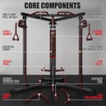 JELENS CC01 Fitness Cable Crossover Machine with High and Low Pulley System, Functional Trainer with with Pull Up Bars and Optional Bundle (Black, CC01 Cable Crossover Machine)