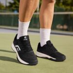 FitVille Extra Wide Pickleball Shoes for Men, Wide Tennis Shoes for Men, Hard Court, Clay Court, Racquetball, Squash, Breathable, Comfortable, Lightweight, Black, 12.5