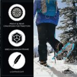 Lightweight Aluminum Frame Snowshoes with Dual Ratchet Bindings, Nylon Heel Strap, HDPE Decking, Includes Heavy Duty Carry Bag, Available in Adult and Kids Sizes, 21″, Blue, Snowshoe Kit